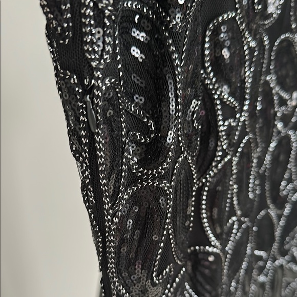 Simple Black and Silver Midi Dress - Picture 5 of 9